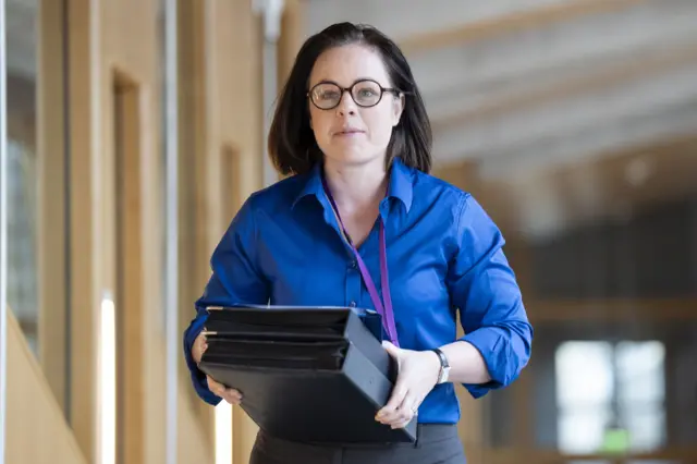 Deputy First Minister Kate Forbes arrives for First Minister's Questions at the Scottish Parliament in Holyrood, Edinburgh. Picture date: