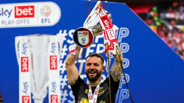 Adam Armstrong celebrates Southampton's play-off win in 2024