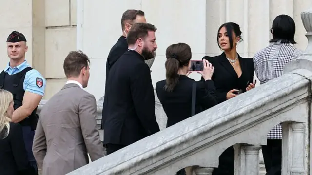 Kim Kardashian arrives at court.