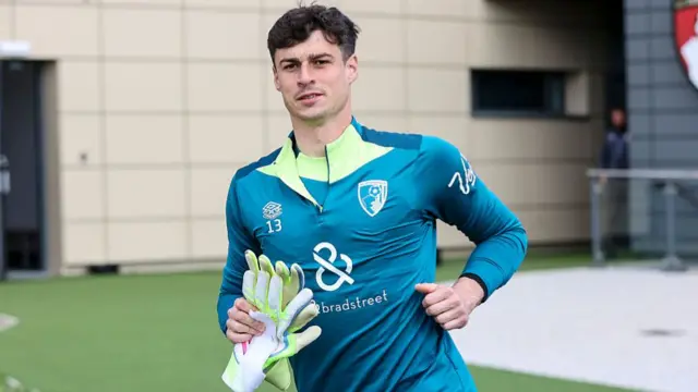 Kepa Arrizabalaga of Bournemouth during a training session