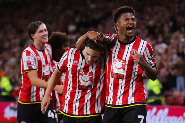 Sheffield United players celebrate
