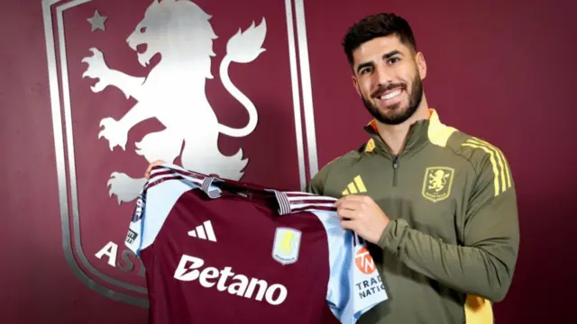 Marco Asensio of Aston Villa poses for a picture
