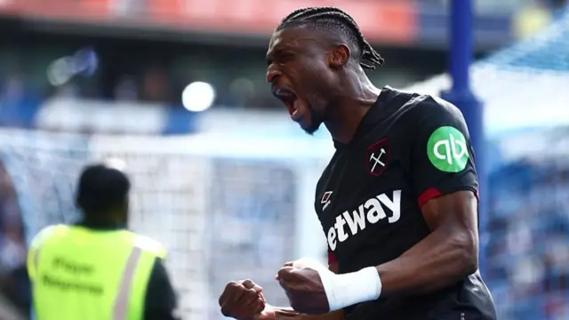 Mohammed Kudus of West Ham United celebrates