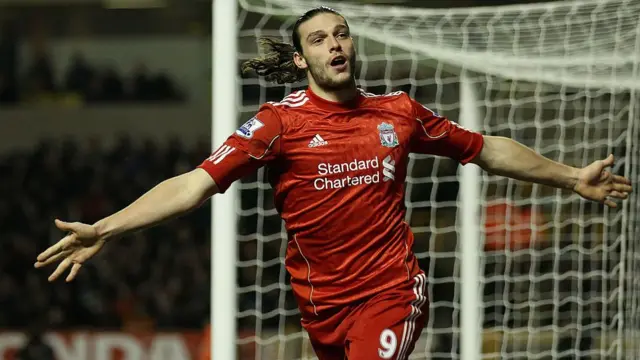 Andy Carroll of Liverpool celebrates his goal