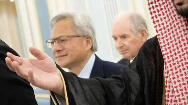 Jensen Huang inside the palace