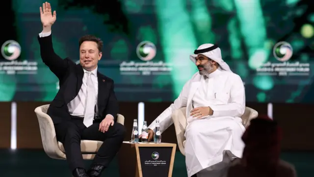 Elon Musk with Abdullah Alswaha