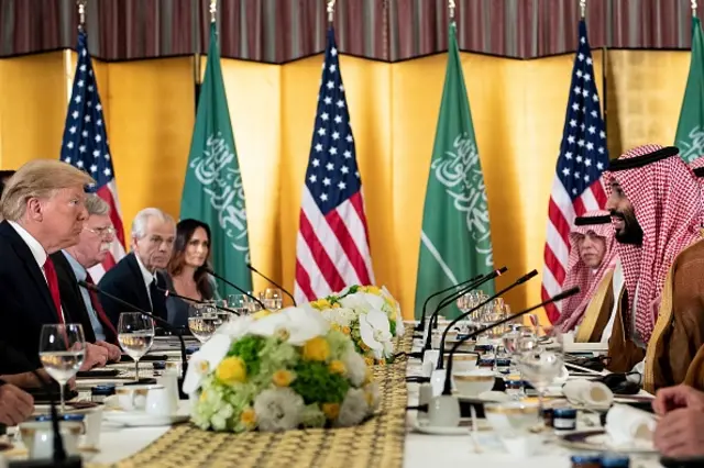 Trump and Bin Salman spoke during a breakfast in Osaka