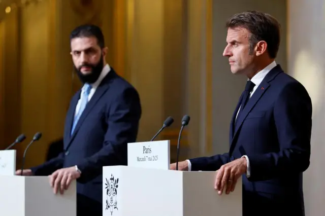 Ahmed al-Sharaa met French President Emmanuel Macron in Paris earlier this month