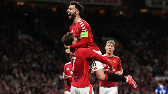 United players celebrate against Athletic Bilbao