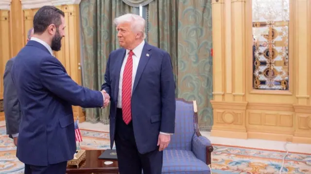 Trump and Sharaa meeting in Riyadh earlier