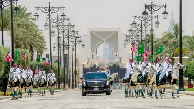 Trump received an elaborate welcome when he arrived in Riyadh on Tuesday