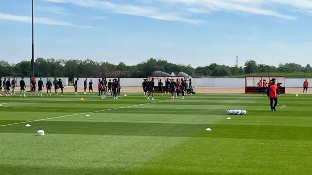 Manchester United training session on 14 May 2025