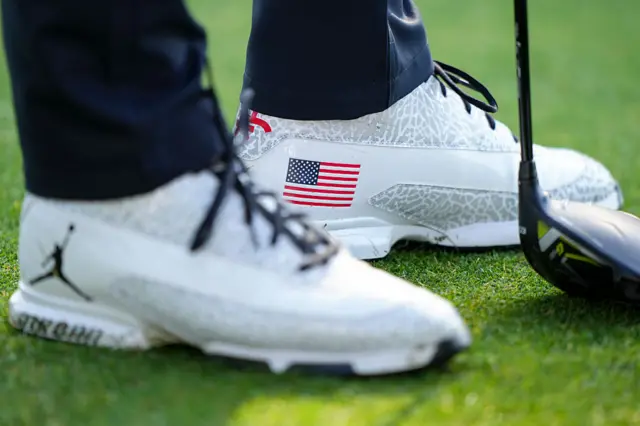 Trainers with a US flag on