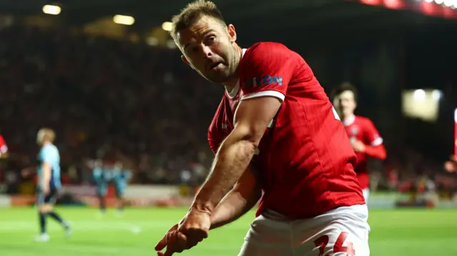 Matty Godden celebrates scoring