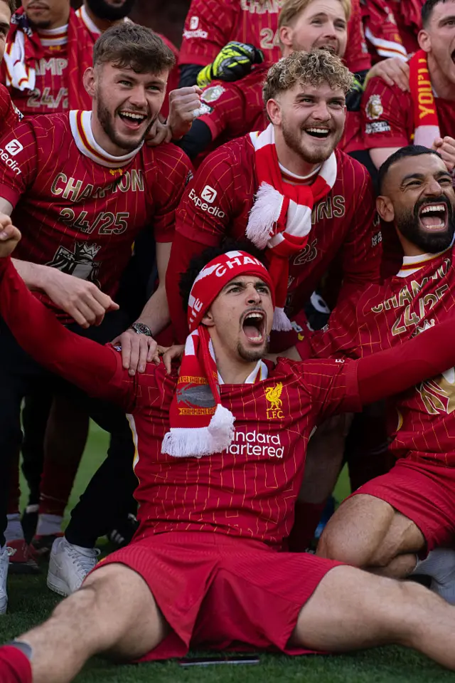 Liverpool players celebrate