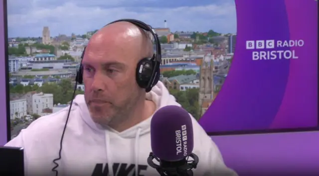 Joe Sims in the BBC Radio Bristol studio