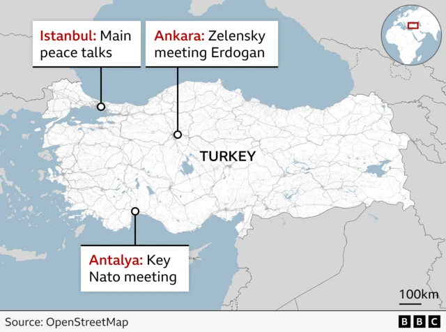 BBC graph plotting Istanbul, Antalya and Ankara in Turkey