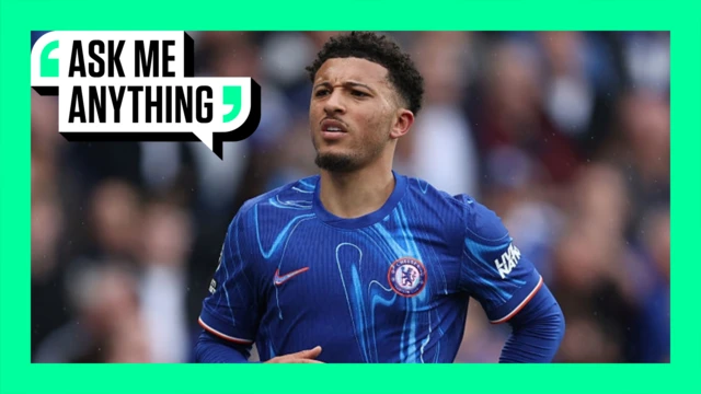 Jadon Sancho looking on with an Ask Me Anything border around him