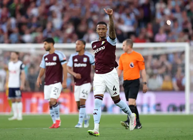 Ezri Konsa of Aston Villa celebrates
