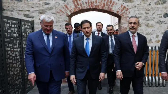 Ukraine's Andrii Sybiha, America's Marco Rubio and Turkey's Hakan Fidan