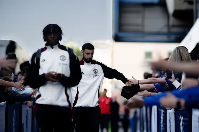 Bruno Fernandes of Manchester United arrives