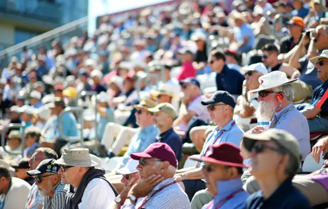 Fans watch on in the sun at Taunton