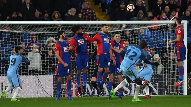 Yaya Toure scores against Crystal Palace in the FA Cup