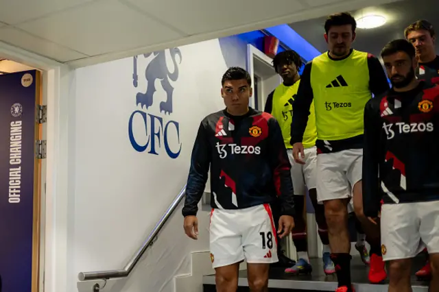 Casemiro of Manchester United looks on prior to the Premier League match