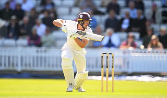 Somerset's Tom Lammonby in action against Sussex