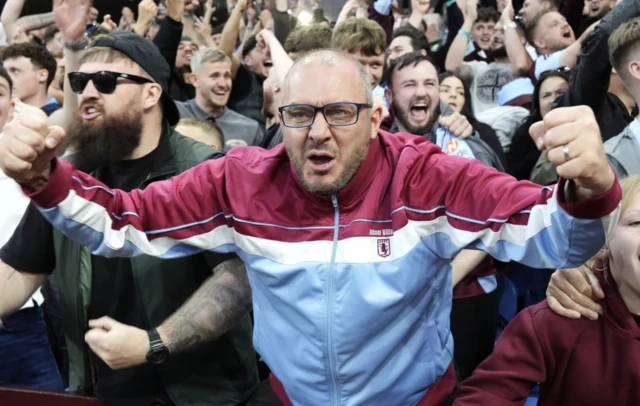Aston Villa fans celebrate