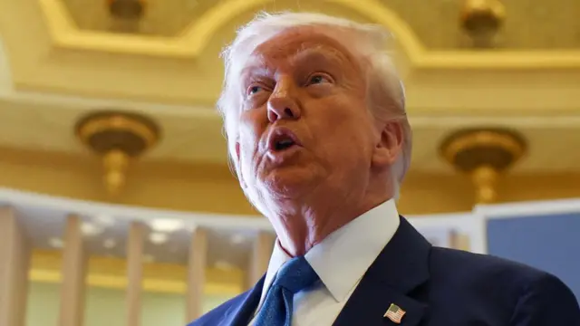 Donald Trump speaking in Qatar