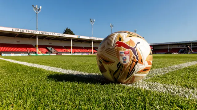 A ball on the pitch at the Bescot Stadium