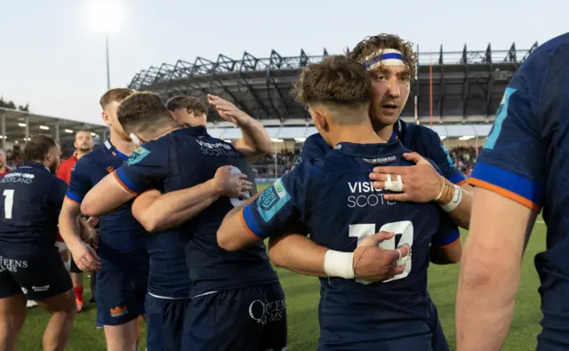 Edinburgh players at full-time