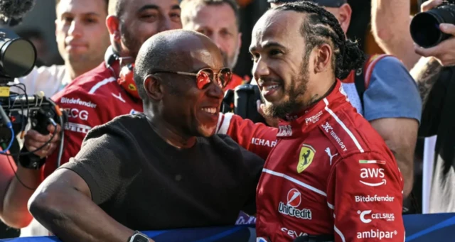 Lewis Hamilton together with his dad, Anthony