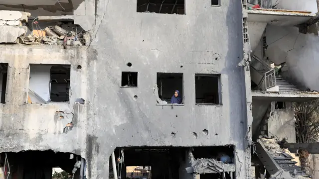 A bombed-out building in Khan Younis