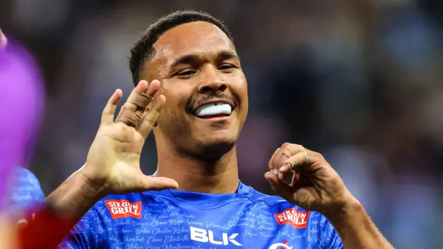 DHL Stormers' Suleiman Hartzenberg celebrates