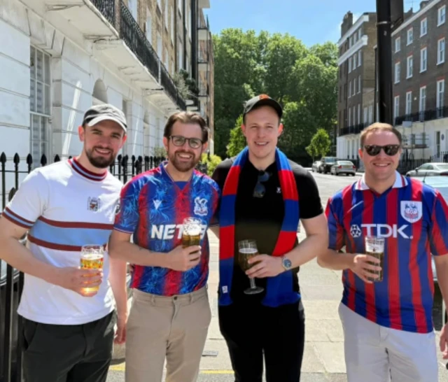 Crystal Palace fans pose