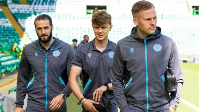 St Mirren's Alex Iacovitta, James Scott and Mark O'Hara