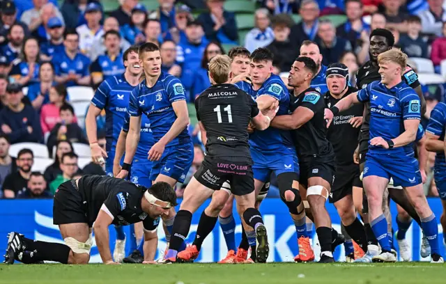 Melee in Leinster v Glasgow game