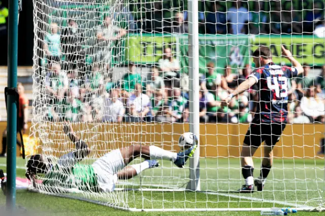 Nicolas Raskin was certain he had made it 2-0 to Rangers seconds before Kieron Bowie levelled for Hibs up the other end