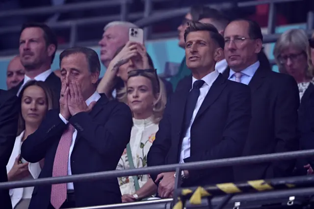 Steve Parish, co-owner and chairman of Crystal Palace looks on