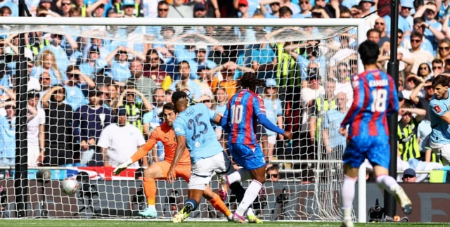 Crystal Palace's Eberechi Eze scores their first goal