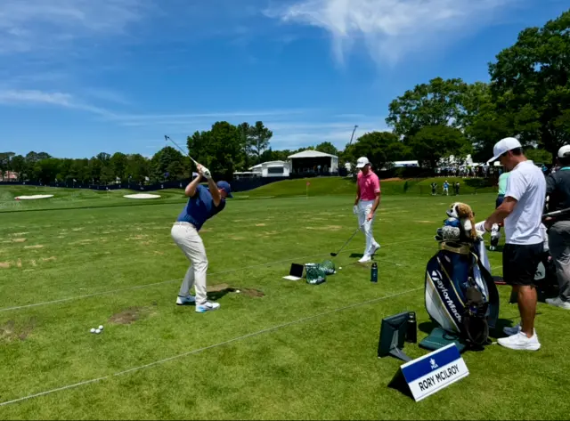 Rory McIlroy at the range
