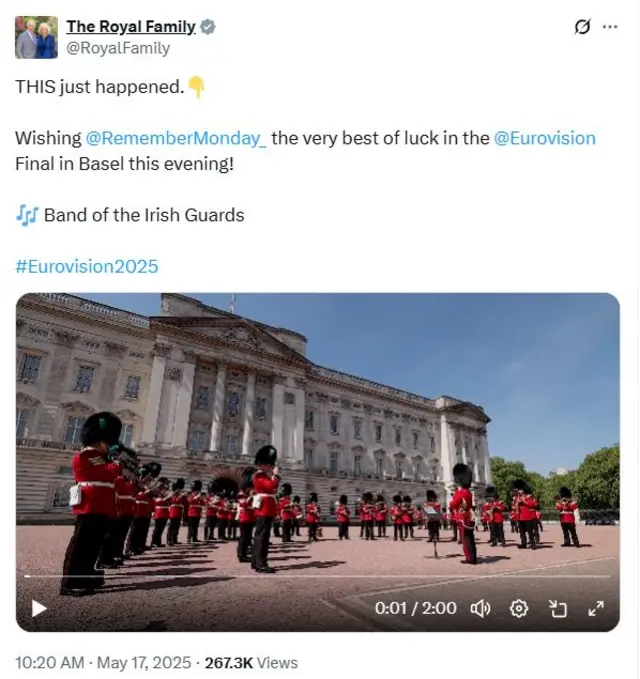 Screen shot of the X post by The Royal Family