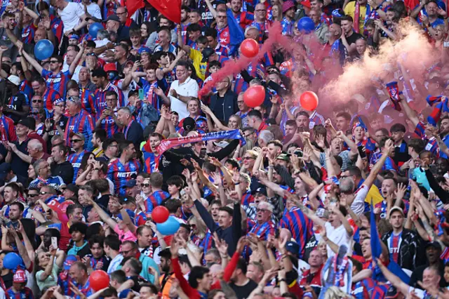 Fans of Crystal Palace show their support