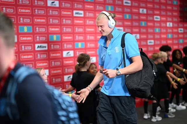 Erling Haaland of Manchester City arrives