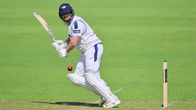 Jonny Bairstow flicks one off his legs for Yorkshire on the way to 89 against Surrey at The Oval