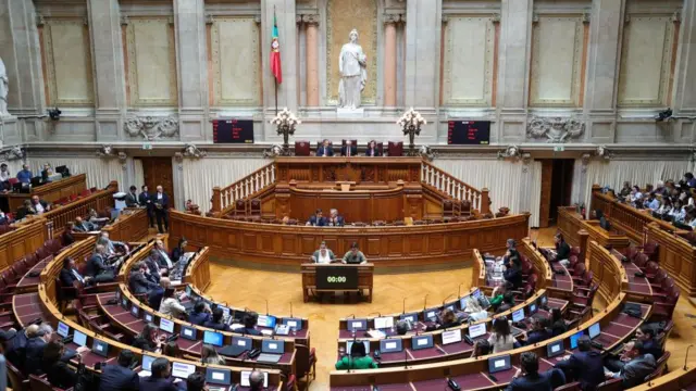 General view during a debate about 'the breakdown of electricity supply in Portugal' on 28 April in the Parliament in Lisbon, Portugal