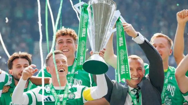 Celtic's Callum McGregor and Brendan Rodgers
