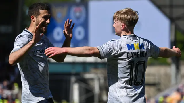 Dundee players celebrating